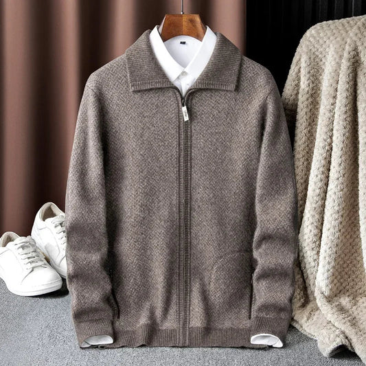 Luciano Pure Cashmere Zip-Up Cardigan