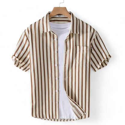 Classic Striped Italian Button-Up