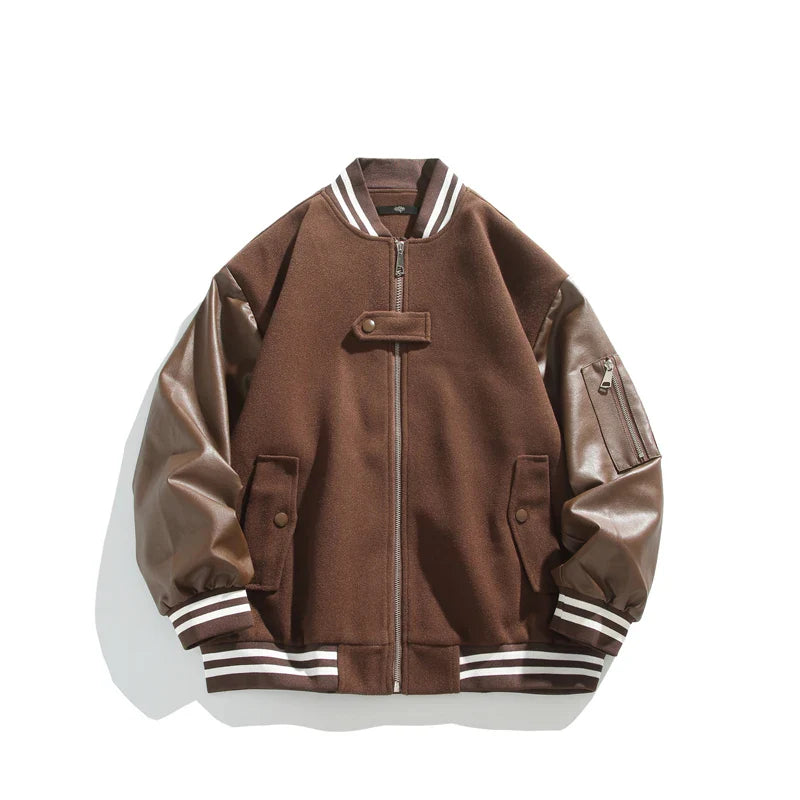 Bruno Varsity Leather Bomber