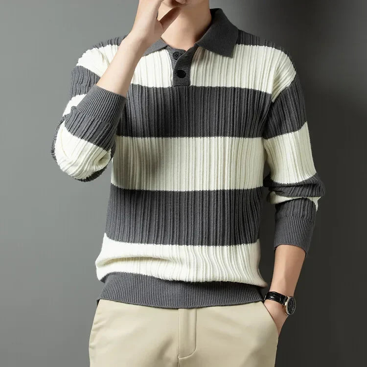 Stripes & Style Ribbed Polo