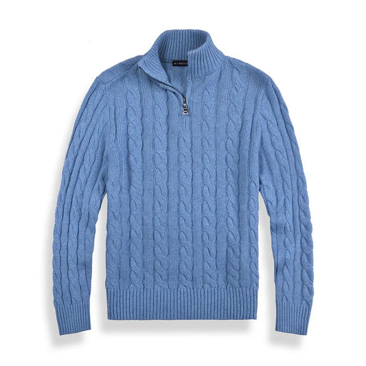 Luciano Cotton Blend Half-Zip Turtleneck