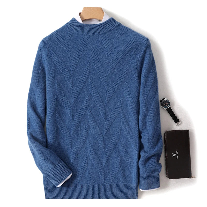 Amalfi Chevron Cashmere Crewneck