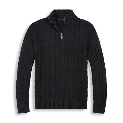 Luciano Cotton Blend Half-Zip Turtleneck