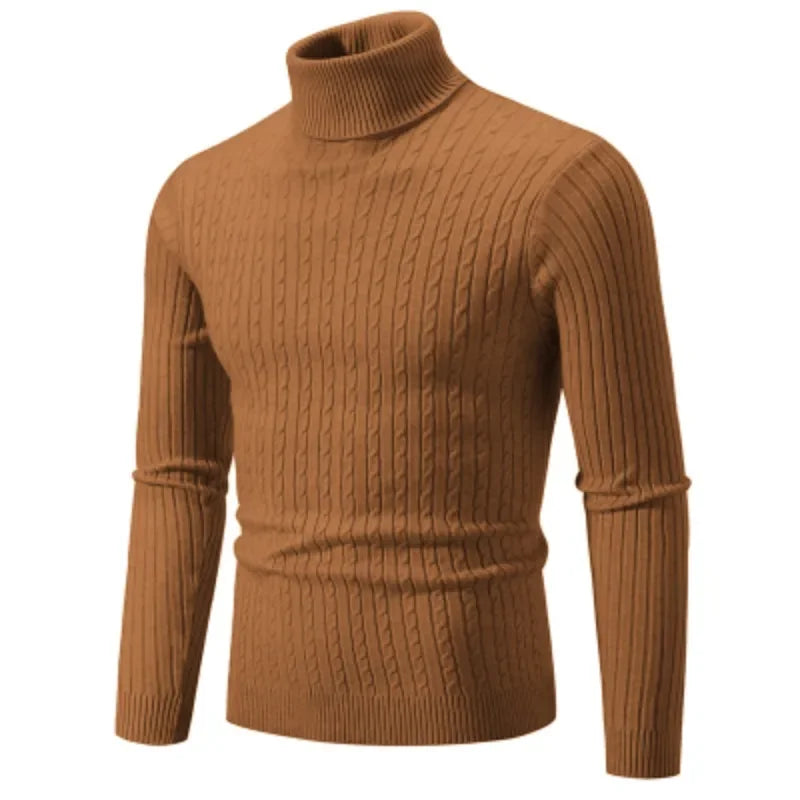 Antonio Cable-Knit Wool Blend Turtleneck