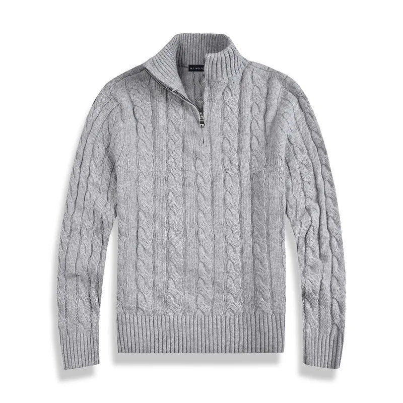 Luciano Cotton Blend Half-Zip Turtleneck