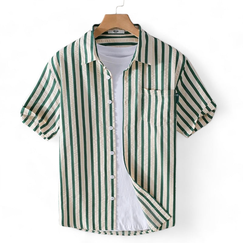 Classic Striped Italian Button-Up