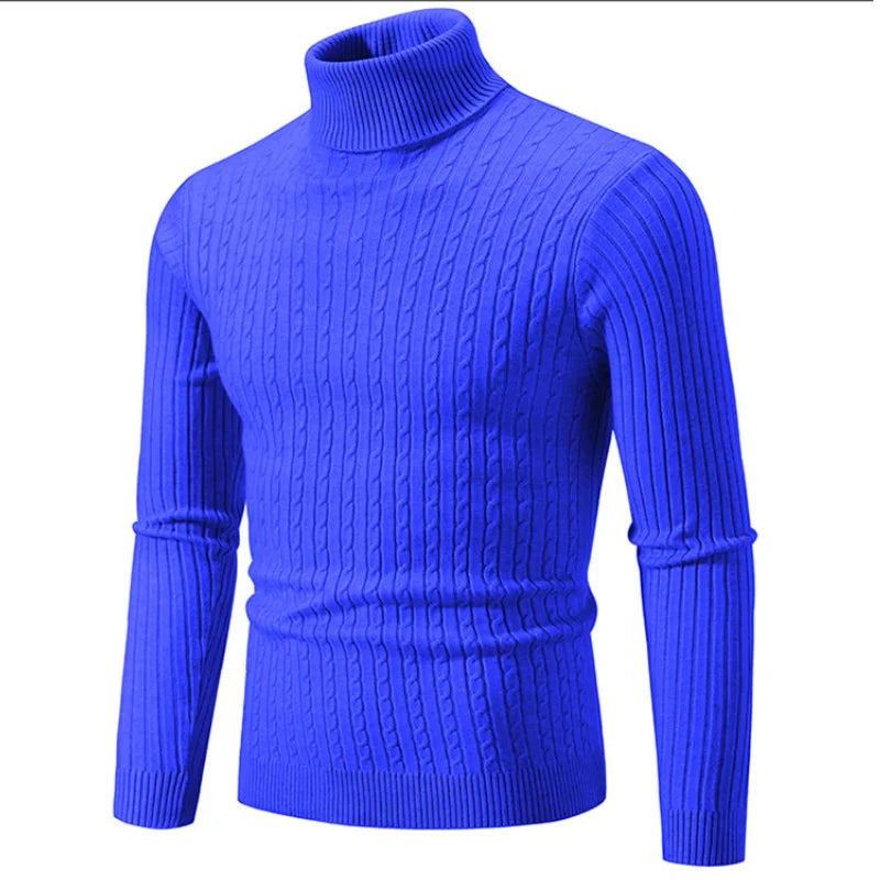 Antonio Cable-Knit Wool Blend Turtleneck