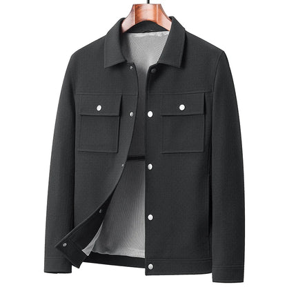 Maxwell Textured Snap-Button Jacket