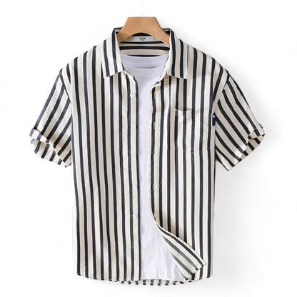 Classic Striped Italian Button-Up