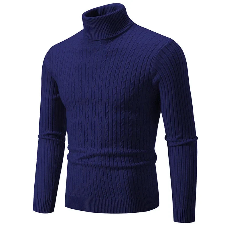 Antonio Cable-Knit Wool Blend Turtleneck