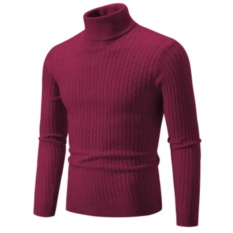 Antonio Cable-Knit Wool Blend Turtleneck