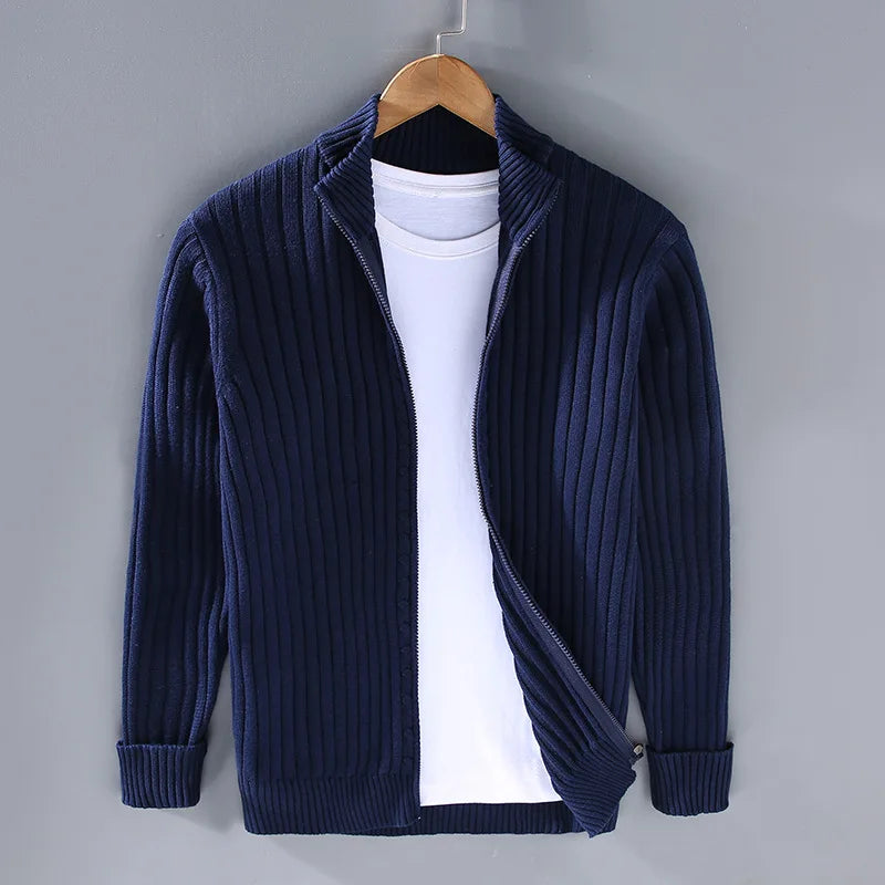 Dylan Stand Collar Cotton Cardigan