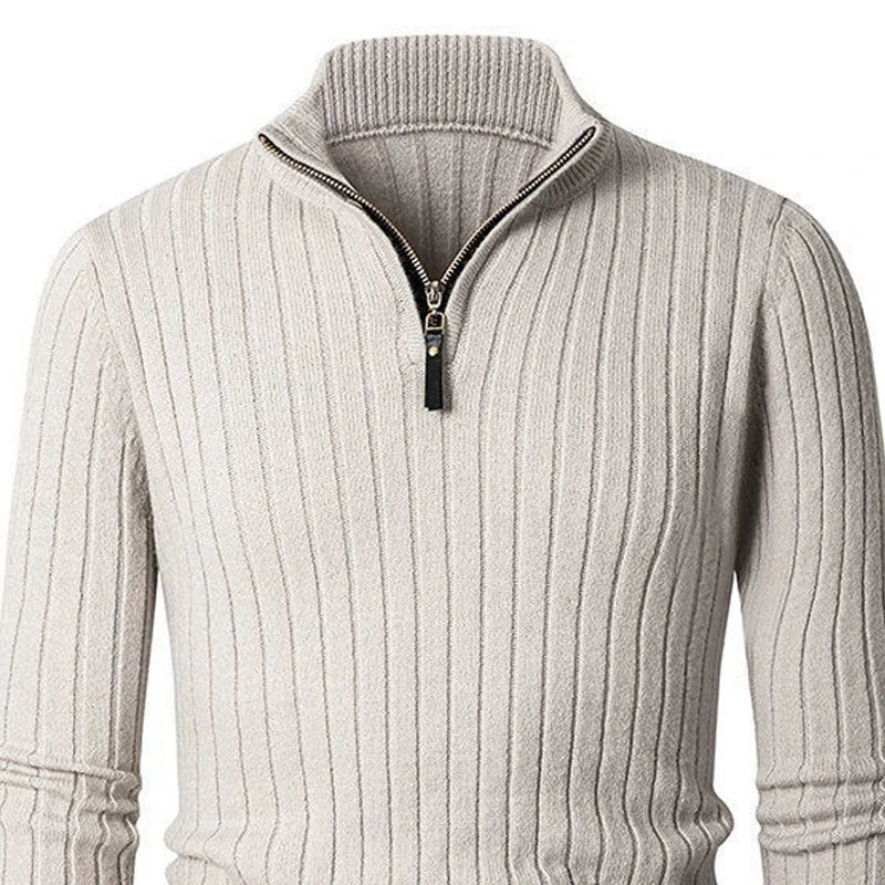 Luciano Ribbed Cotton Half-Zip