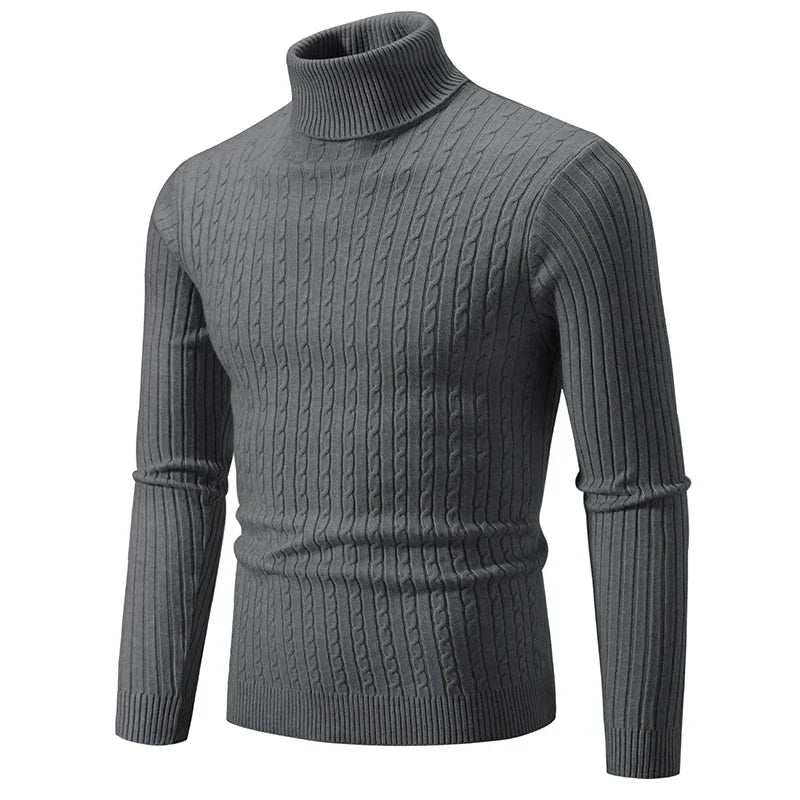 Antonio Cable-Knit Wool Blend Turtleneck