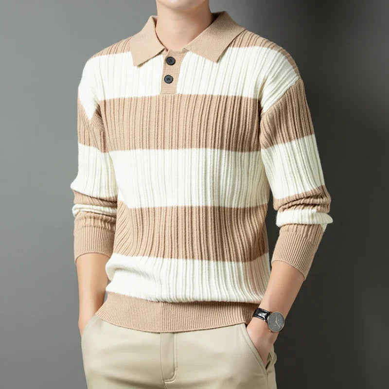 Stripes & Style Ribbed Polo