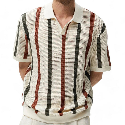 Vintage Stripe Knit Polo