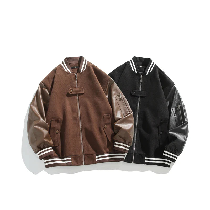 Bruno Varsity Leather Bomber