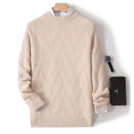 Amalfi Chevron Cashmere Crewneck