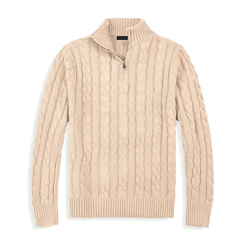 Luciano Cotton Blend Half-Zip Turtleneck