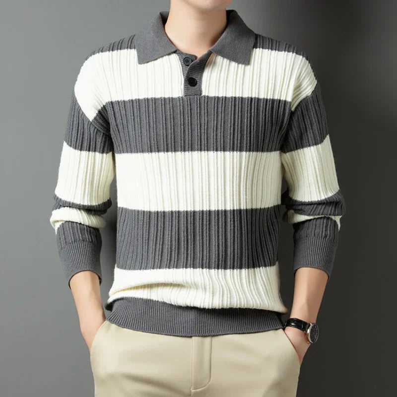 Stripes & Style Ribbed Polo