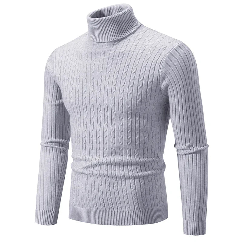 Antonio Cable-Knit Wool Blend Turtleneck