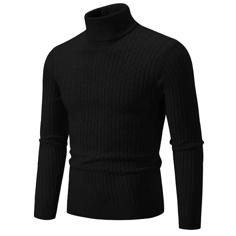 Antonio Cable-Knit Wool Blend Turtleneck