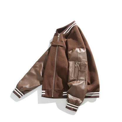 Bruno Varsity Leather Bomber