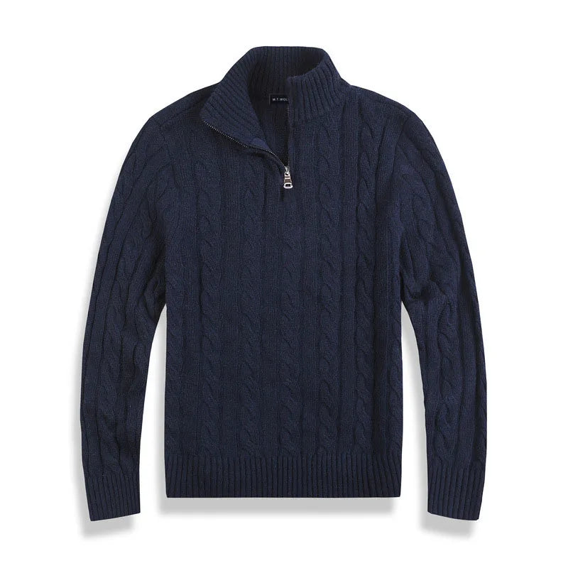 Luciano Cotton Blend Half-Zip Turtleneck