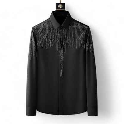 Rhinestone Detail Luxury Shirt