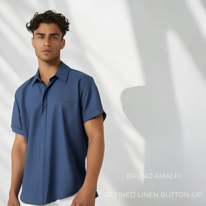 Bruno Amalfi Refined Linen Button-Up