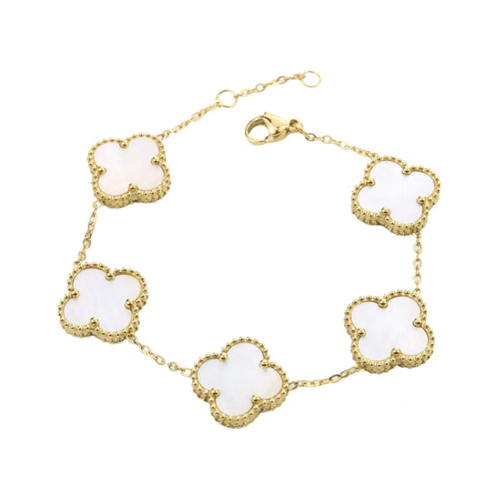 Fortuna White Clover Bracelet